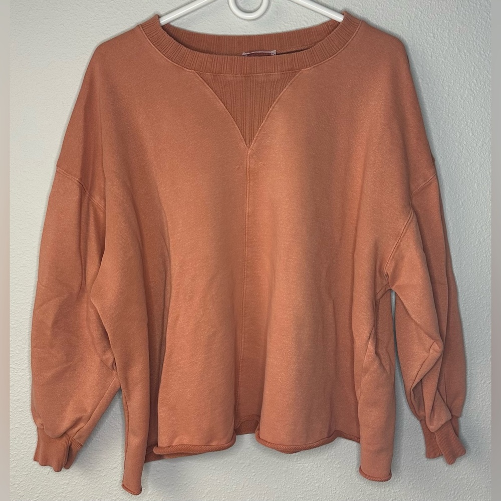 Pink Lily Women’s Burnt Orange Oversized Sweatshirt Size Small